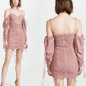Ronny Kobo Batya Cold-shoulder Dress In Pink